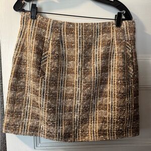 Veronica Beard Tweed Plaid Mini Skirt